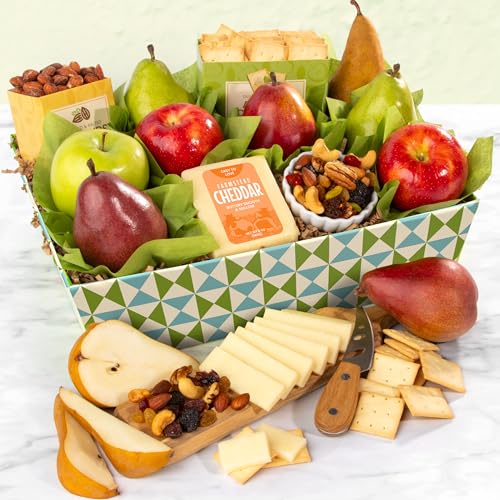 Gourmet Sympathy Cheese and Nuts Classic Fruit Basket