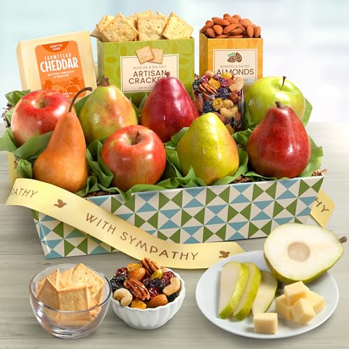 Gourmet Sympathy Cheese and Nuts Classic Fruit Basket