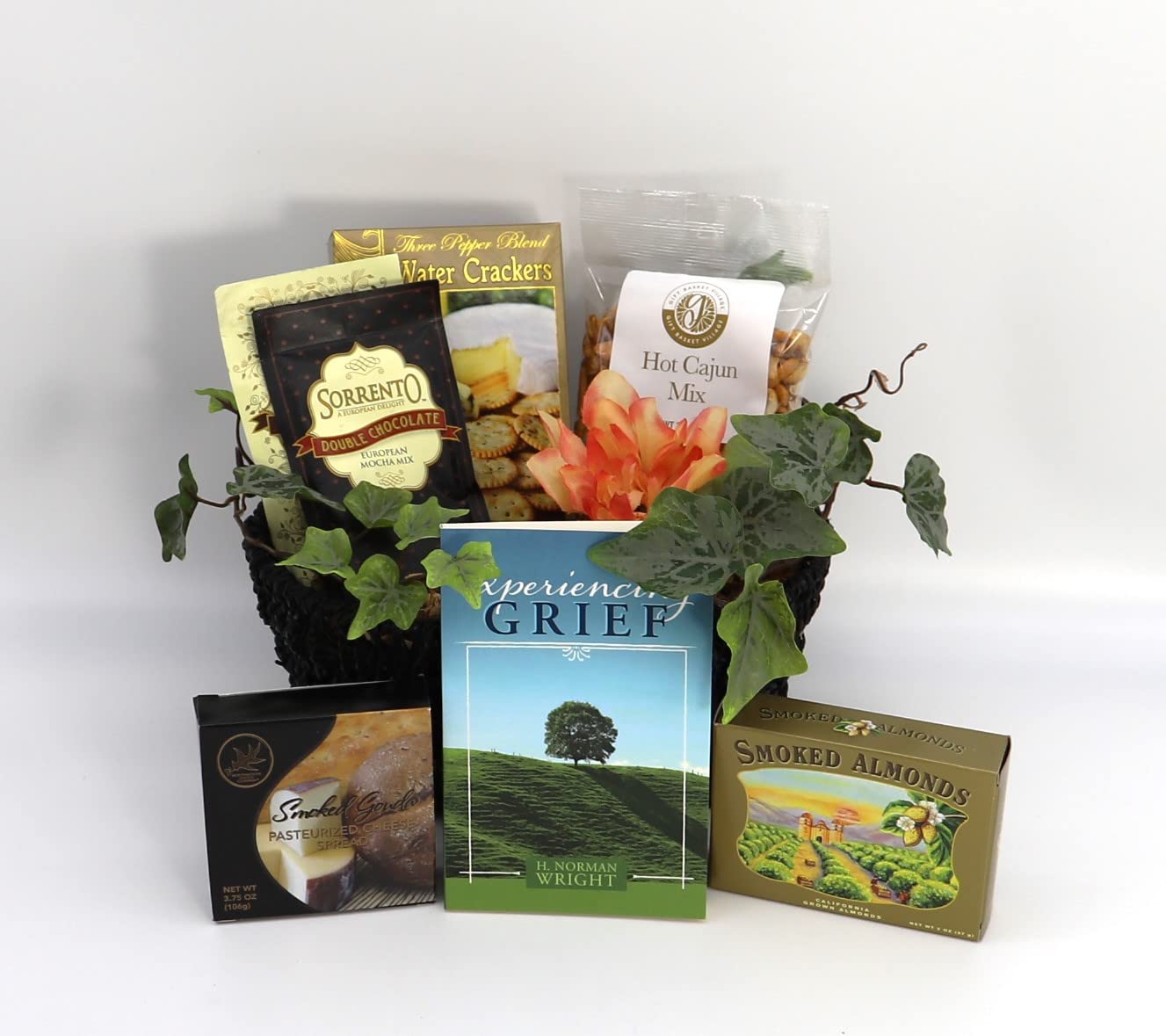 Village Grief and Healing Gift Basket – Sympathy Gift with Snacks, Coffee, and Inspirational Book (4 Pounds)