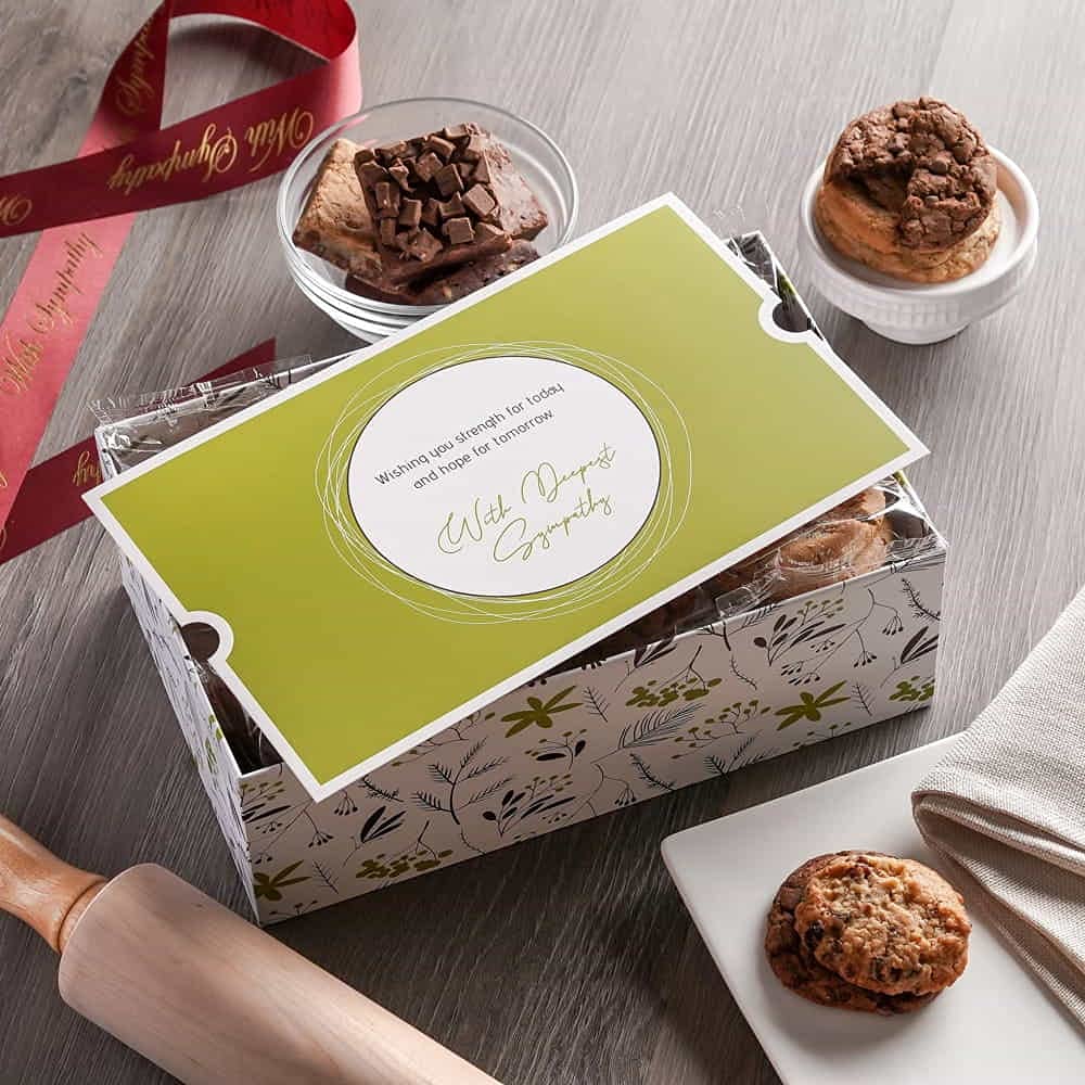 Gourmet Broadway Basketeers Condolence Sympathy Gift Baskets, Fresh Baked Assorted Brownies & Cookies Gift Box, Individually Wrapped Desserts Care Package for Condolences, Memorial, Remembrance