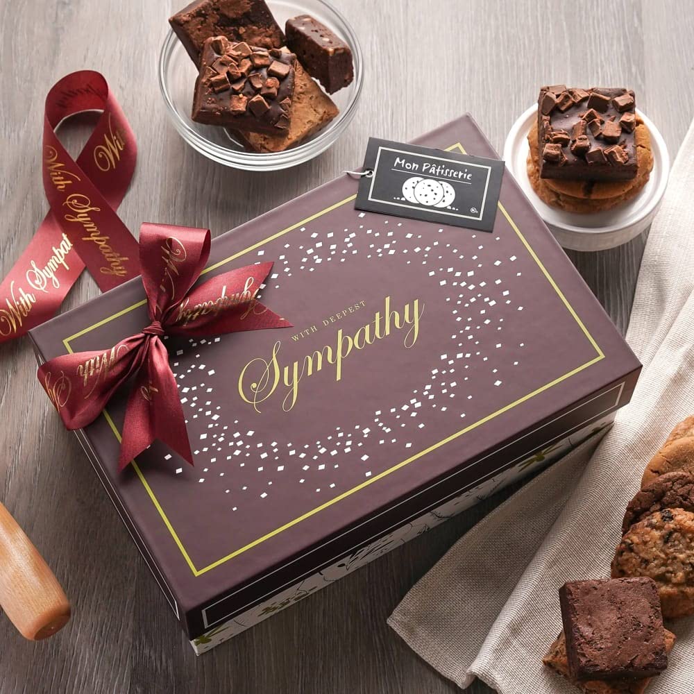 Gourmet Broadway Basketeers Condolence Sympathy Gift Baskets, Fresh Baked Assorted Brownies & Cookies Gift Box, Individually Wrapped Desserts Care Package for Condolences, Memorial, Remembrance