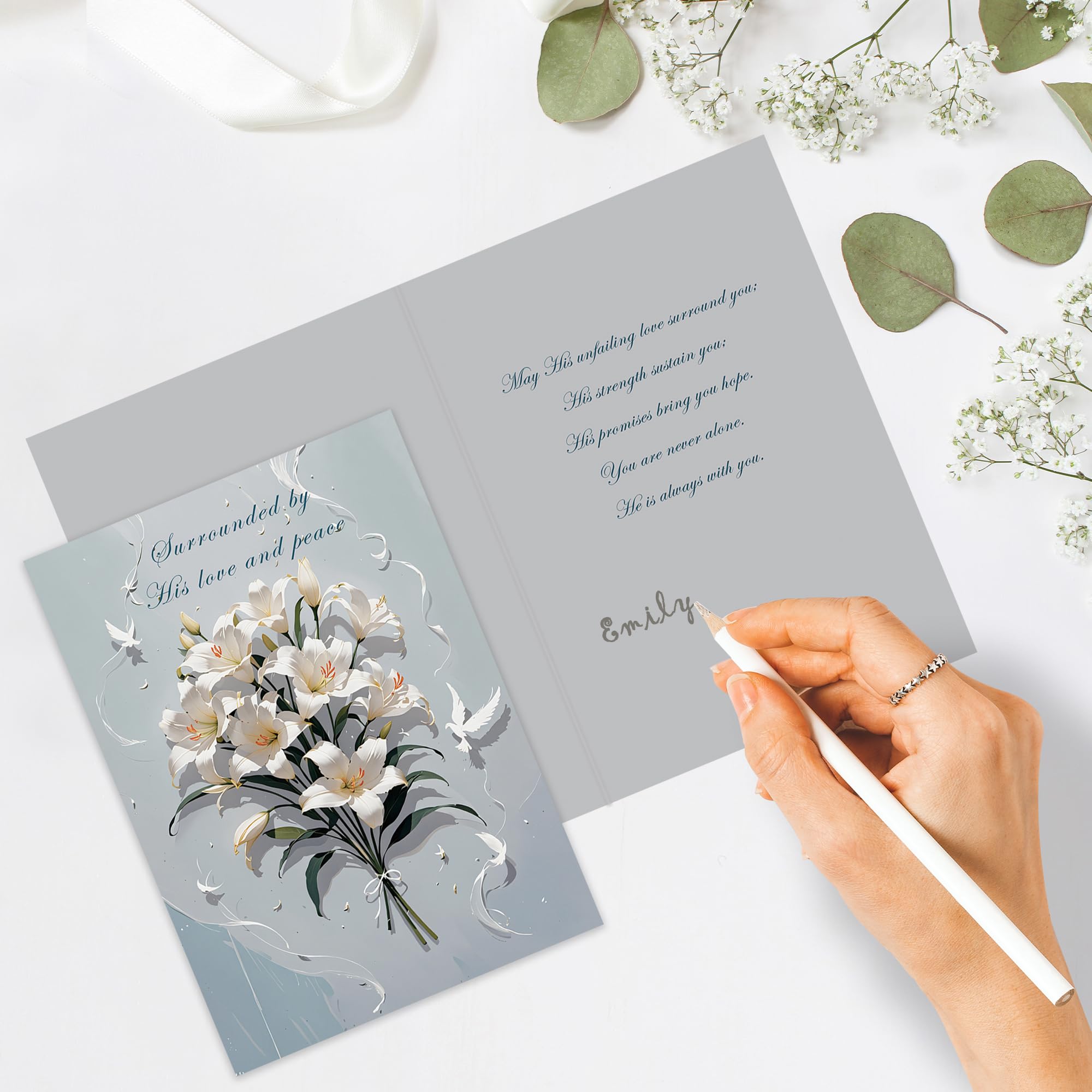 Christian Comfort Prayer Message for Sympathy and Condolence - Single Card