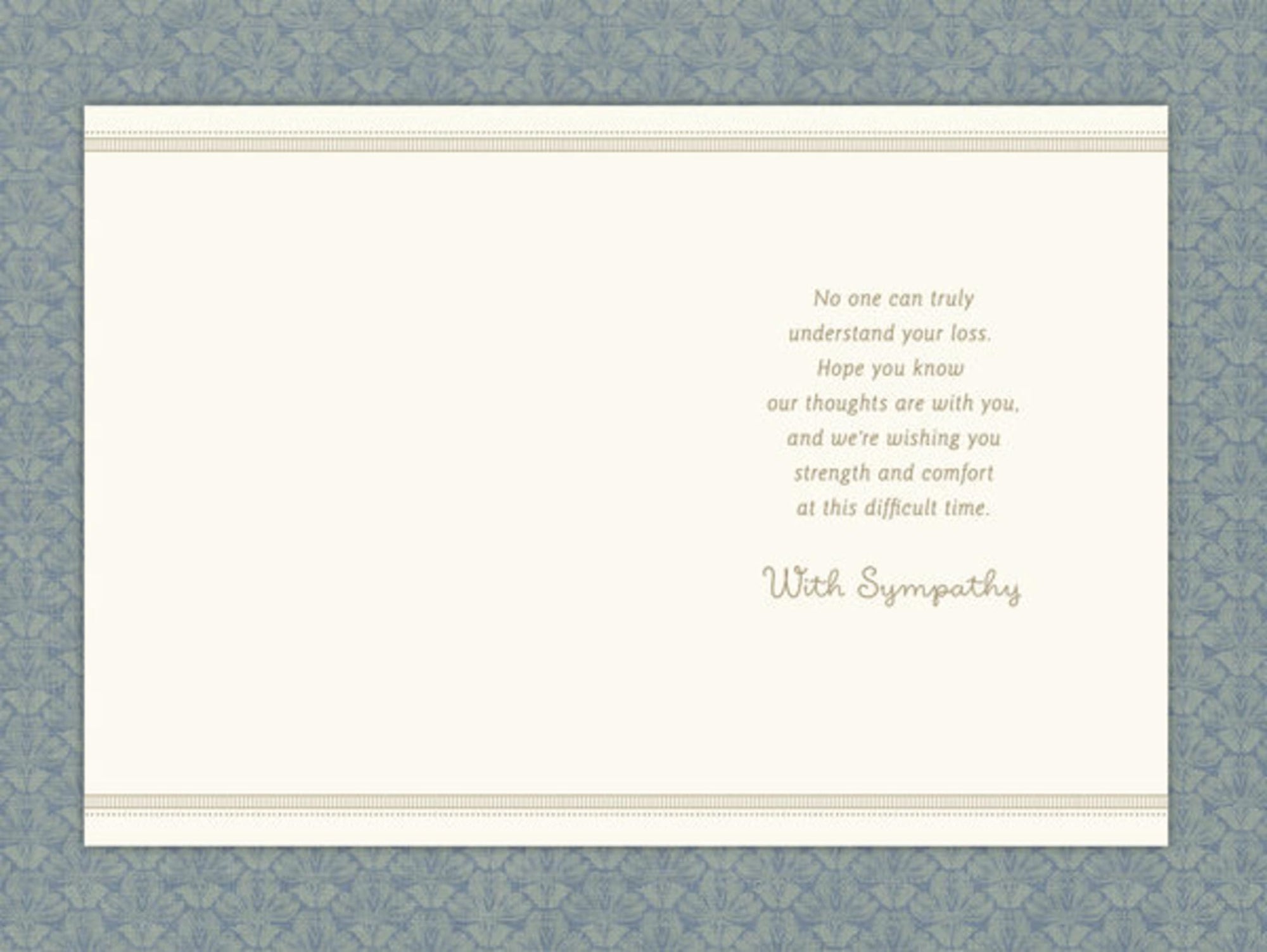 Hallmark Sympathy Card from All (Gold Foil Tapestry)
