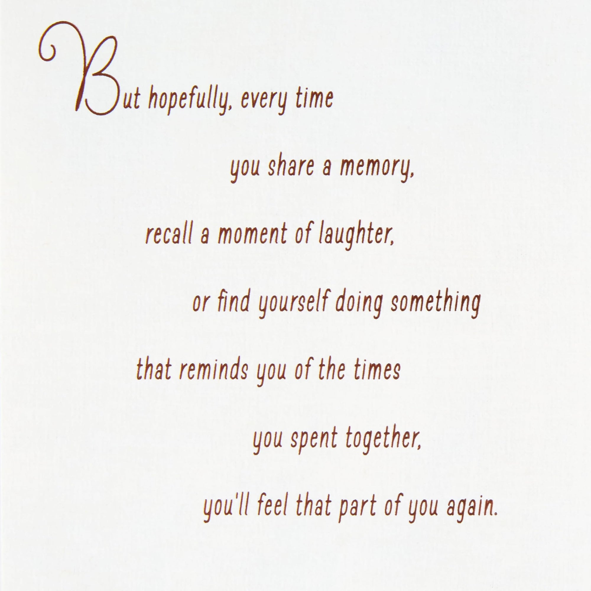 Hallmark Sympathy Card (Gemstone Feather)
