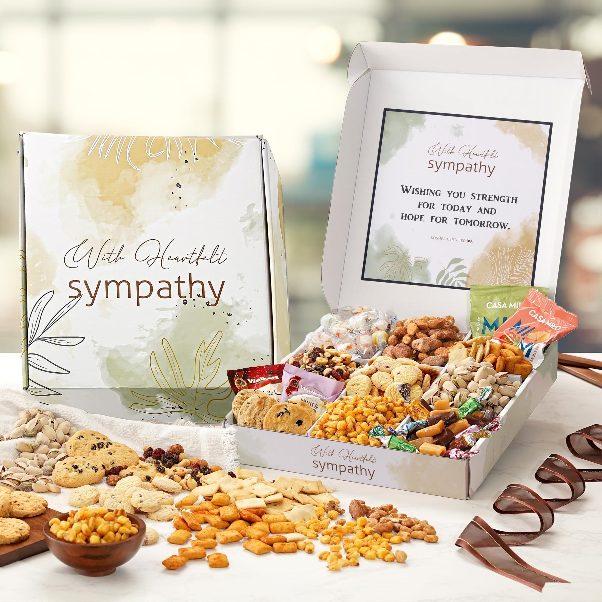 Basketeers Sympathy Snack Gift Basket’s & Sweets Gifts for Condolences Bereavement for Loss of Loved One, Kosher Shiva