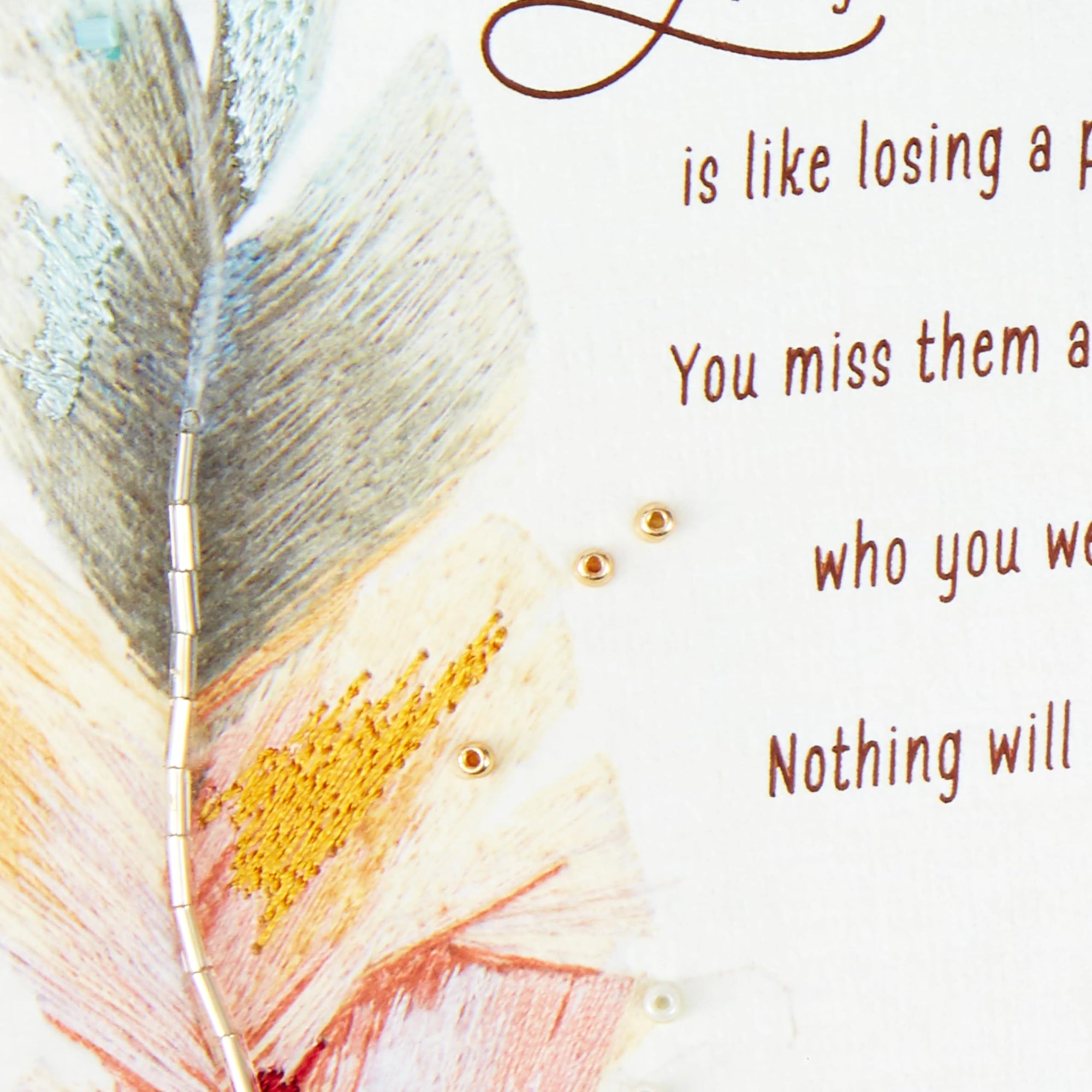 Hallmark Sympathy Card (Gemstone Feather)