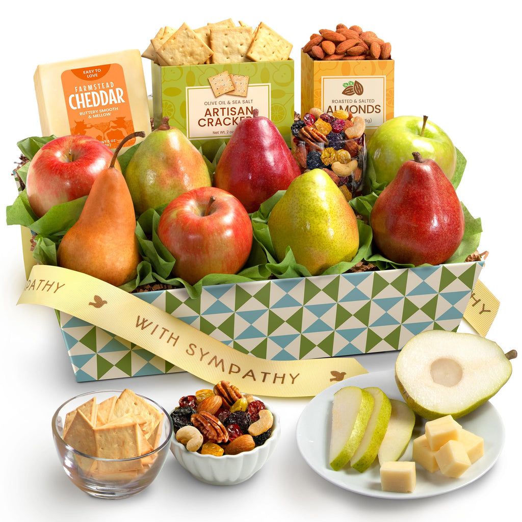 Gourmet Sympathy Cheese and Nuts Classic Fruit Basket