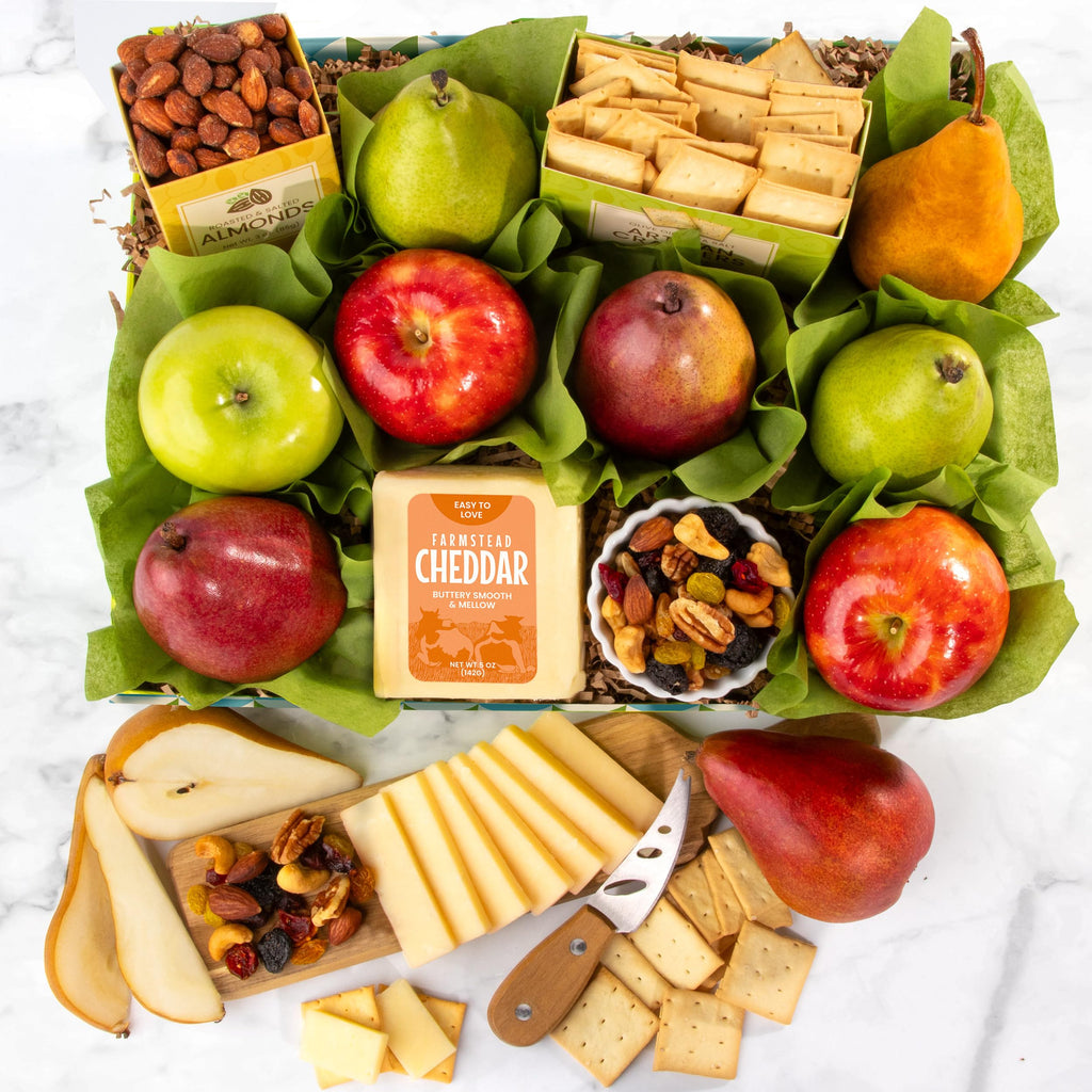 Gourmet Sympathy Cheese and Nuts Classic Fruit Basket
