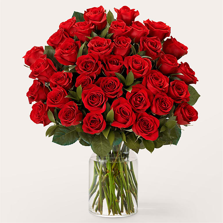 Three Dozen Long Stem Red Roses