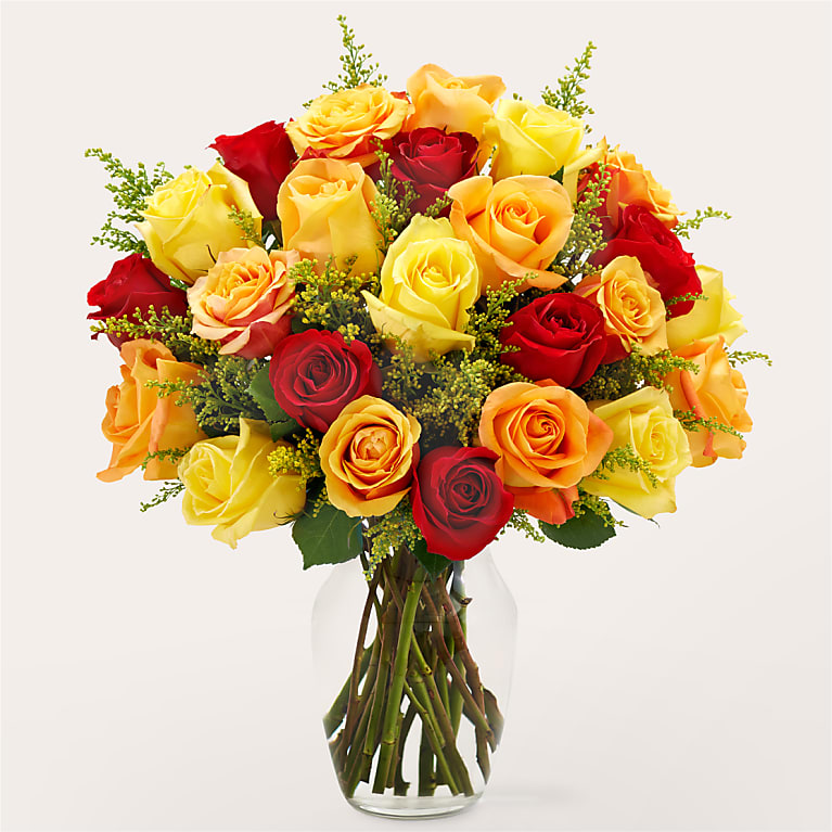 Sunlit Fall Rose Bouquet