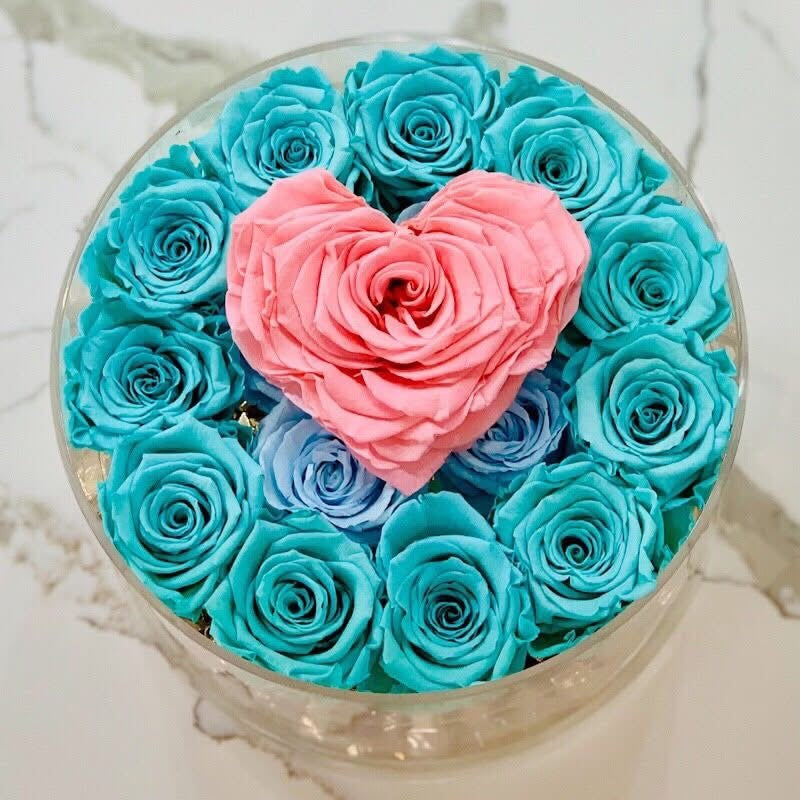 BLUE FOREVER ROSE FLOWER BOX